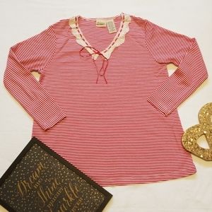 🌺Maternity Top 🤰Red and White Stripes